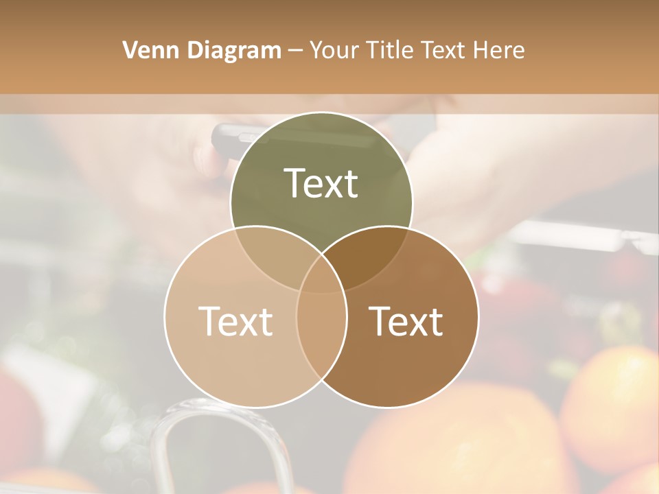 A Person Holding A Cell Phone In A Grocery Cart PowerPoint Template