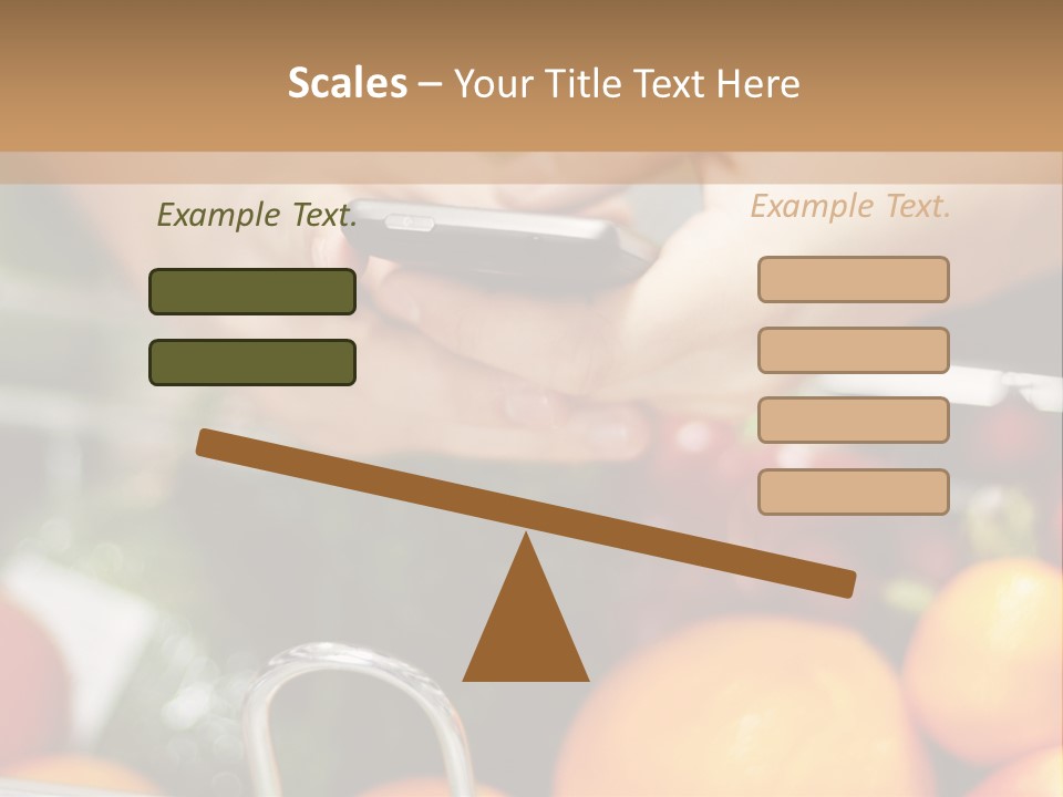A Person Holding A Cell Phone In A Grocery Cart PowerPoint Template