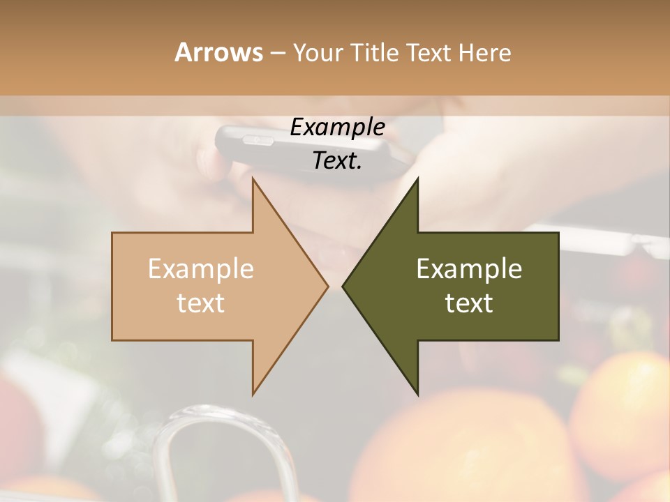 A Person Holding A Cell Phone In A Grocery Cart PowerPoint Template