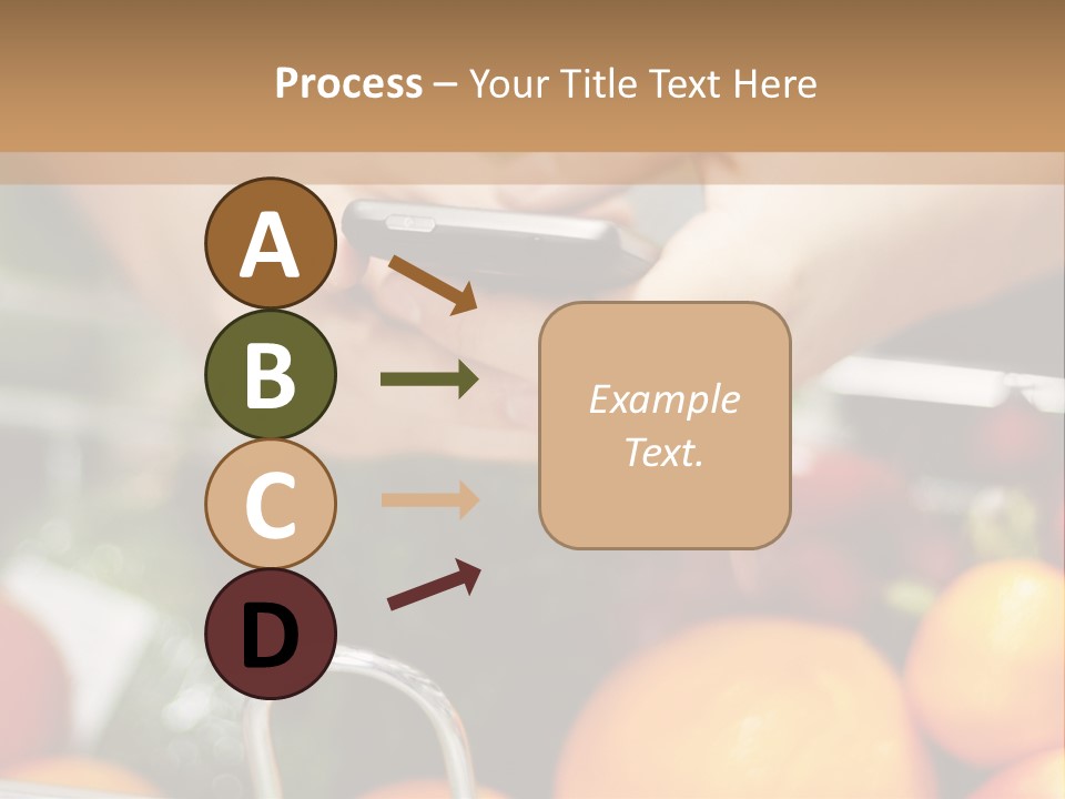 A Person Holding A Cell Phone In A Grocery Cart PowerPoint Template