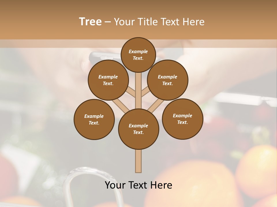 A Person Holding A Cell Phone In A Grocery Cart PowerPoint Template