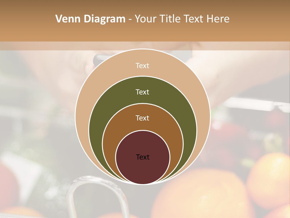 A Person Holding A Cell Phone In A Grocery Cart PowerPoint Template