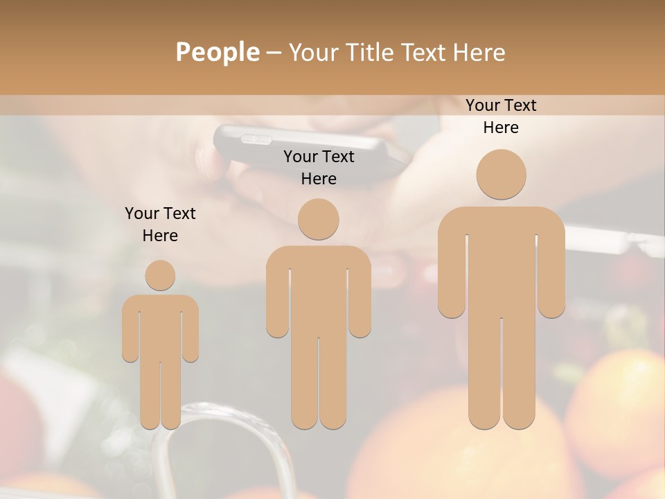 A Person Holding A Cell Phone In A Grocery Cart PowerPoint Template