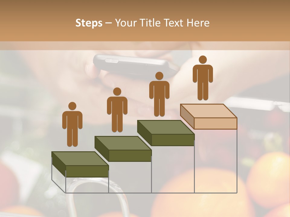 A Person Holding A Cell Phone In A Grocery Cart PowerPoint Template