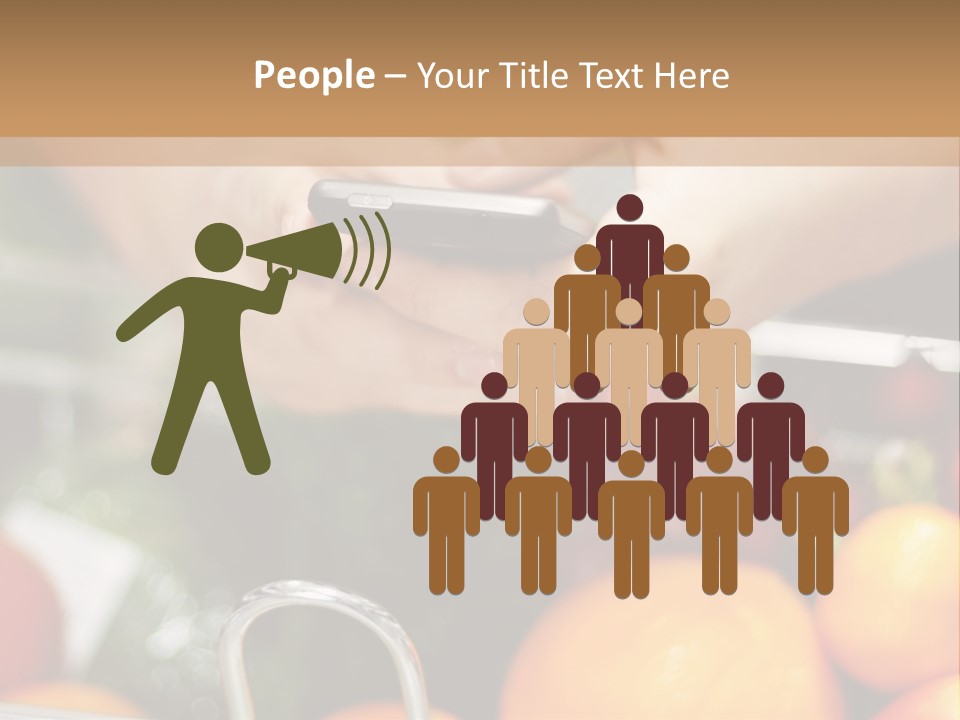 A Person Holding A Cell Phone In A Grocery Cart PowerPoint Template