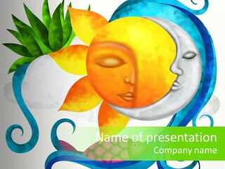 Sun Water Drawing PowerPoint Template