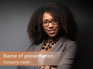 Black Facial Expression Mature  PowerPoint Template
