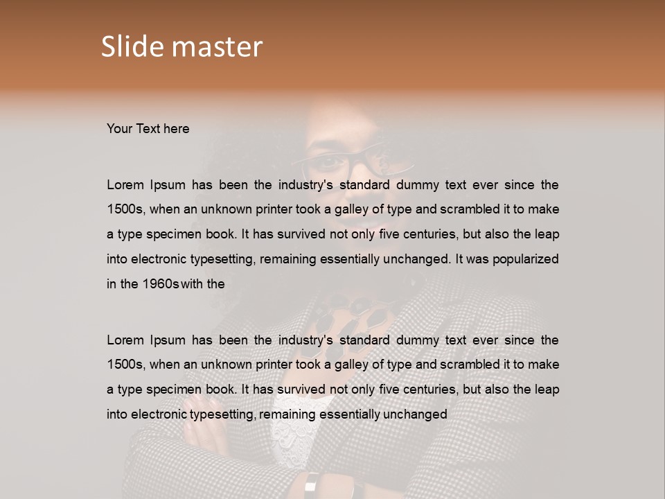 Black Facial Expression Mature  PowerPoint Template