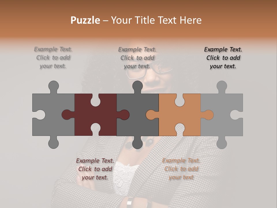 Black Facial Expression Mature  PowerPoint Template