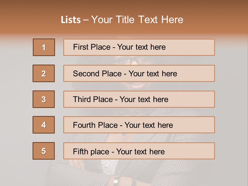 Black Facial Expression Mature  PowerPoint Template
