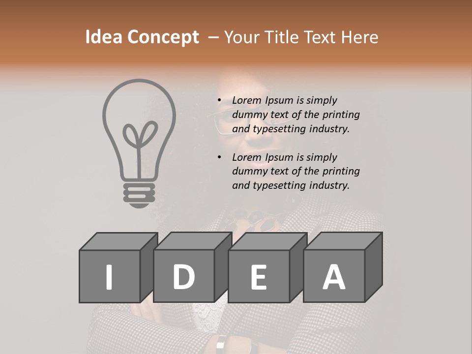 Black Facial Expression Mature  PowerPoint Template