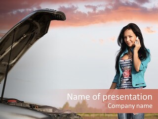 Automobile Motor Scared PowerPoint Template