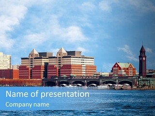 View Blue City PowerPoint Template