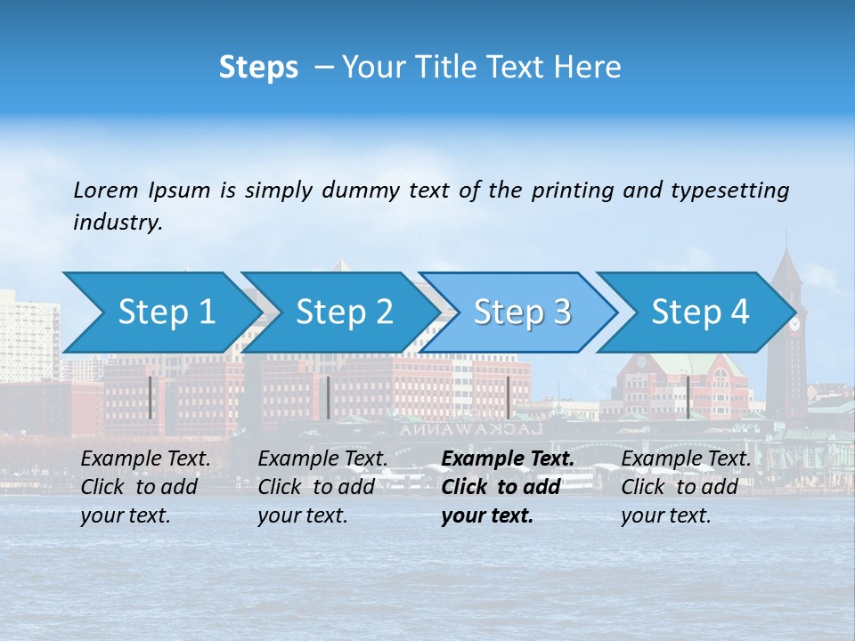 View Blue City PowerPoint Template