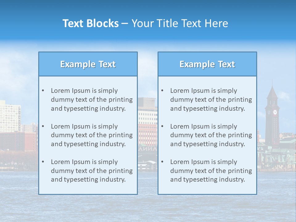 View Blue City PowerPoint Template
