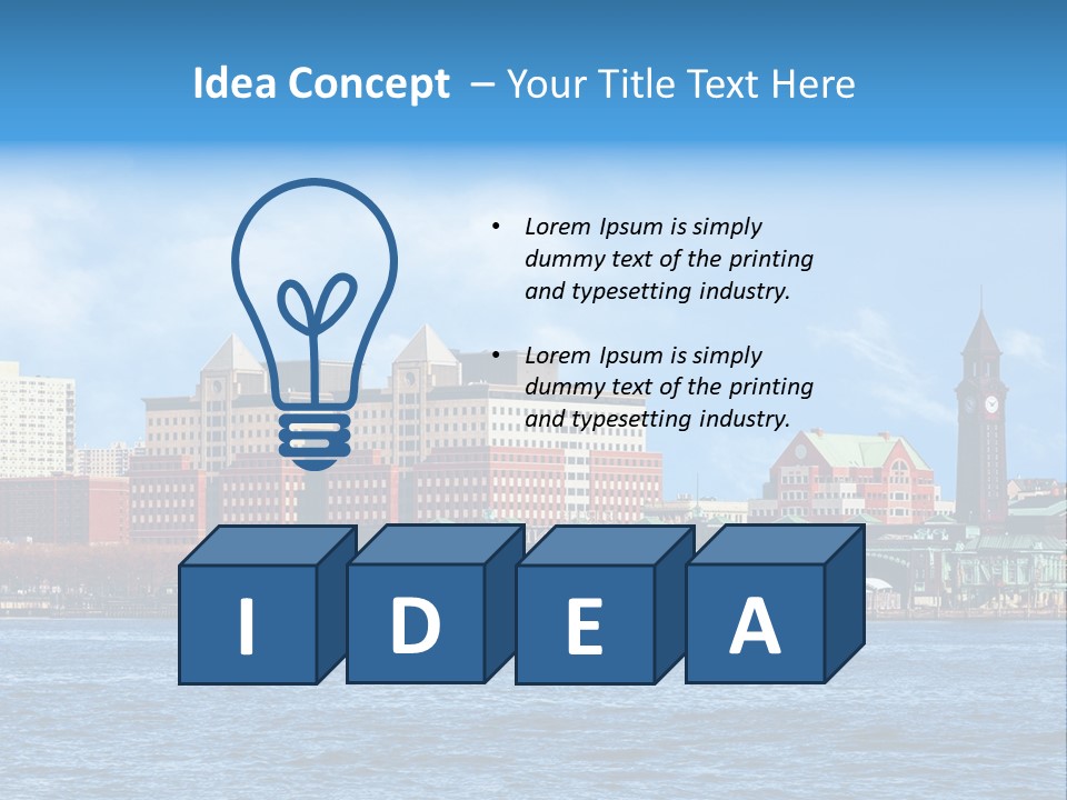 View Blue City PowerPoint Template