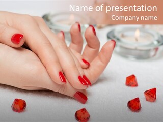 Human Thumb Horizontal Candle PowerPoint Template