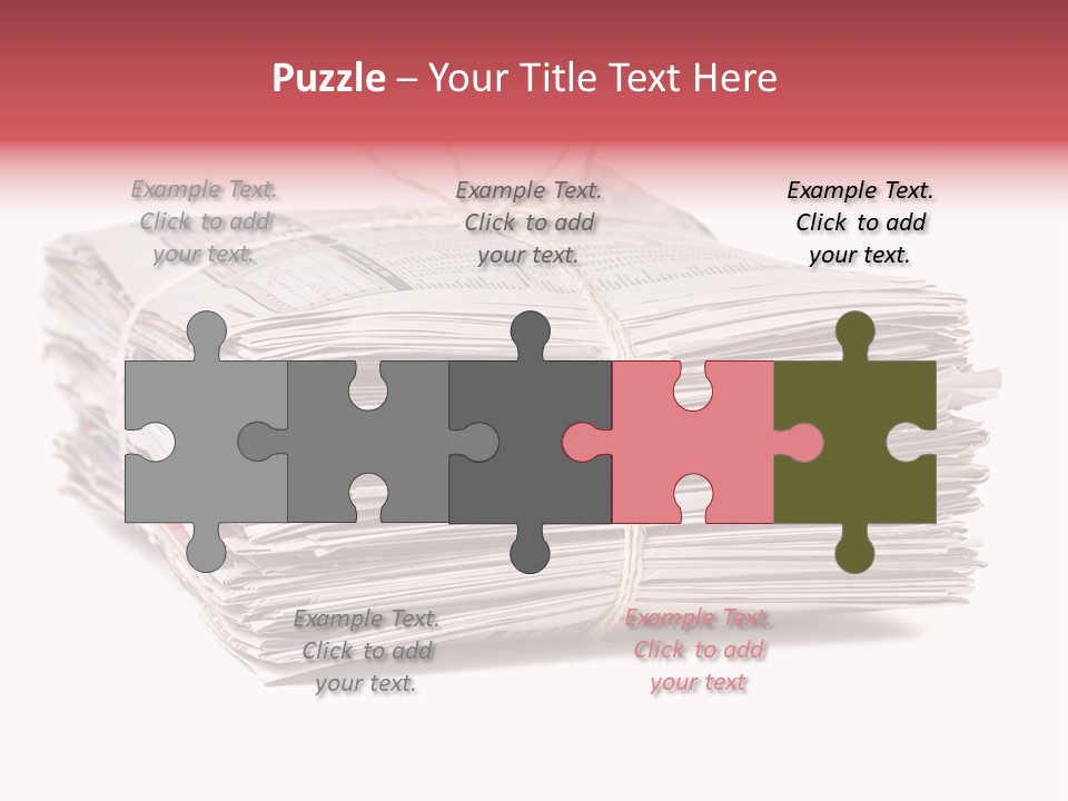 Pile Closeup Pile Of Newspapers PowerPoint Template
