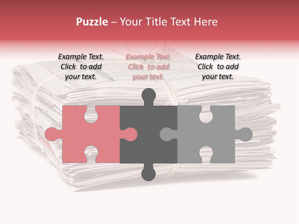 Pile Closeup Pile Of Newspapers PowerPoint Template
