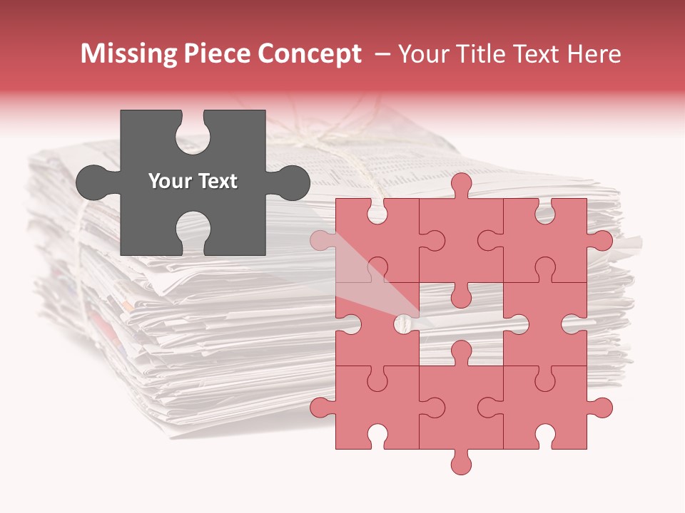 Pile Closeup Pile Of Newspapers PowerPoint Template