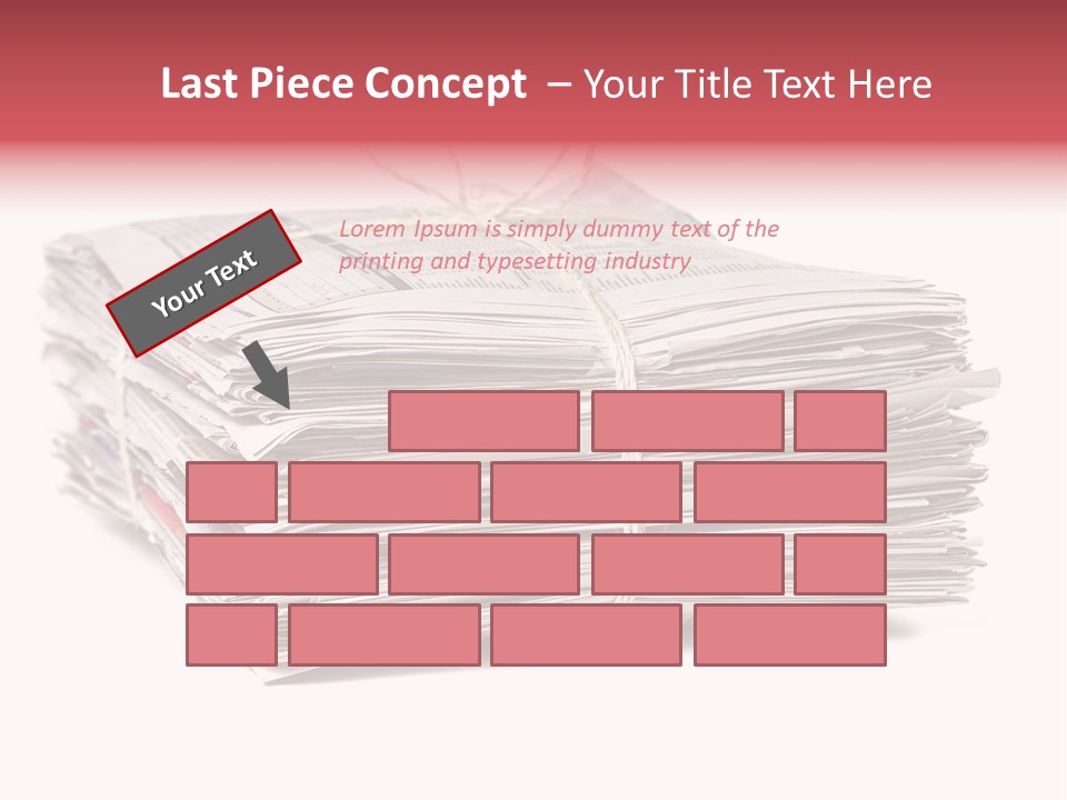 Pile Closeup Pile Of Newspapers PowerPoint Template