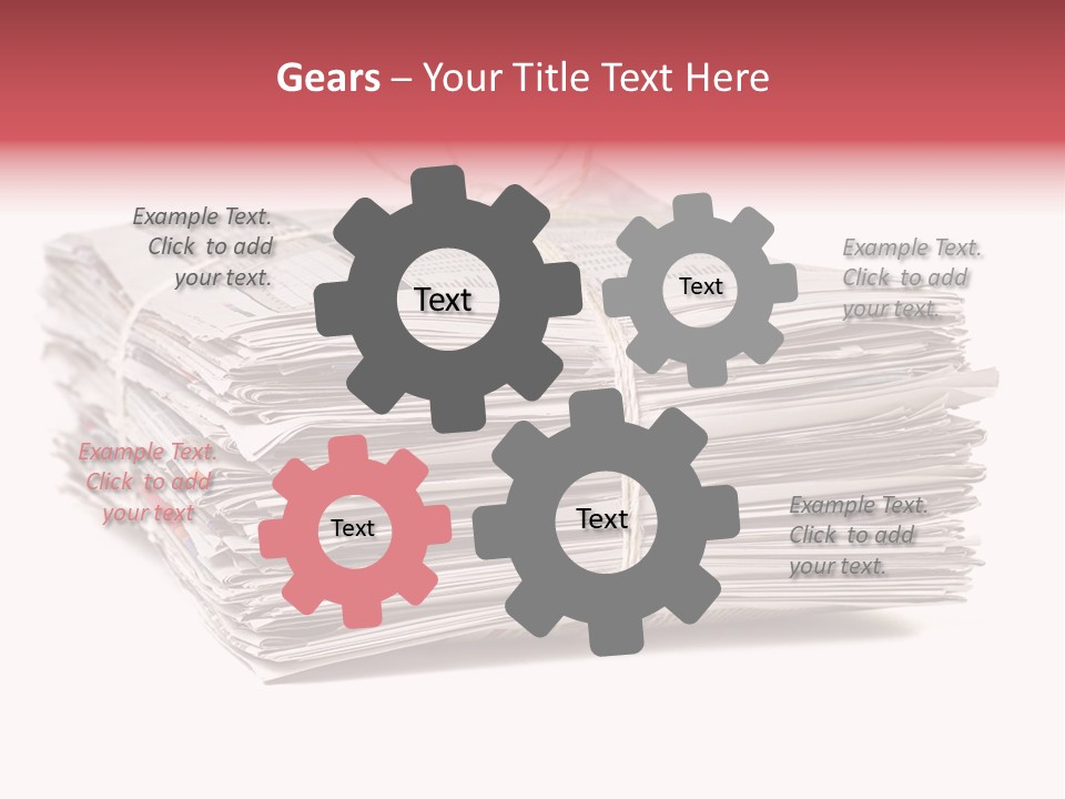 Pile Closeup Pile Of Newspapers PowerPoint Template