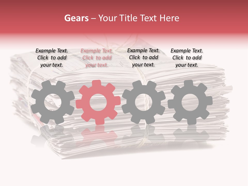 Pile Closeup Pile Of Newspapers PowerPoint Template