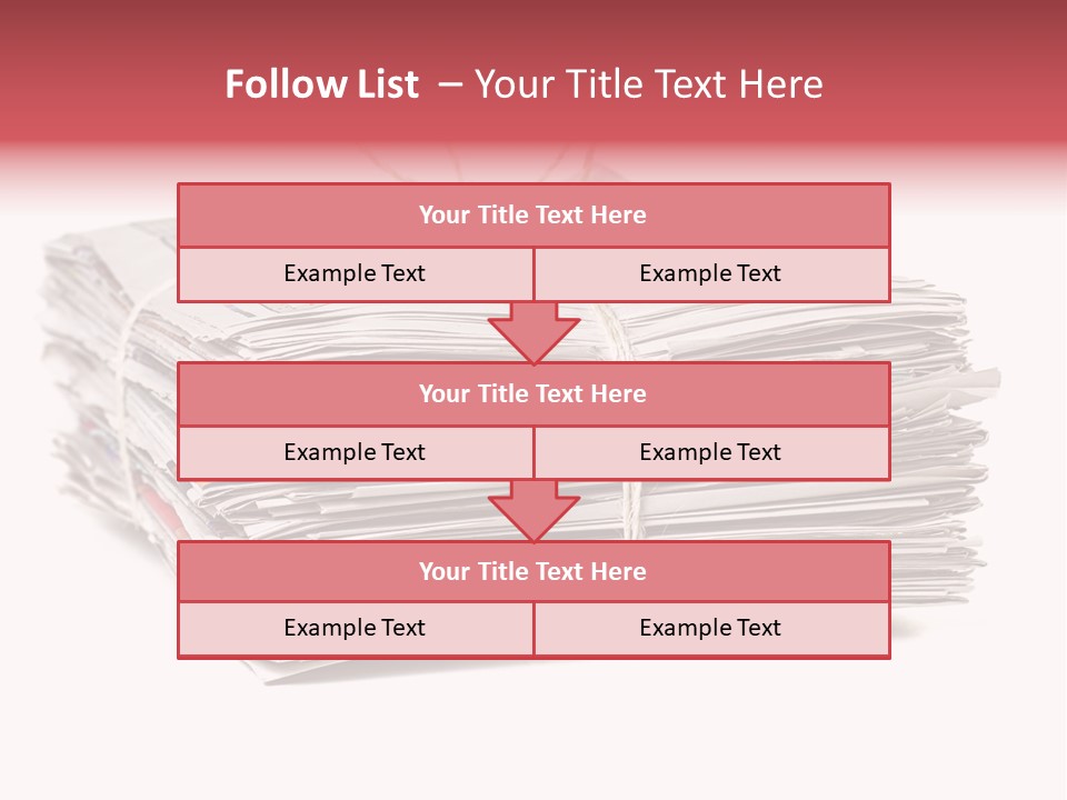 Pile Closeup Pile Of Newspapers PowerPoint Template