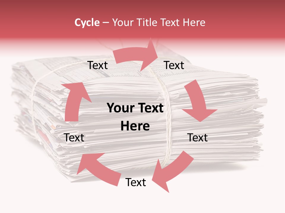 Pile Closeup Pile Of Newspapers PowerPoint Template