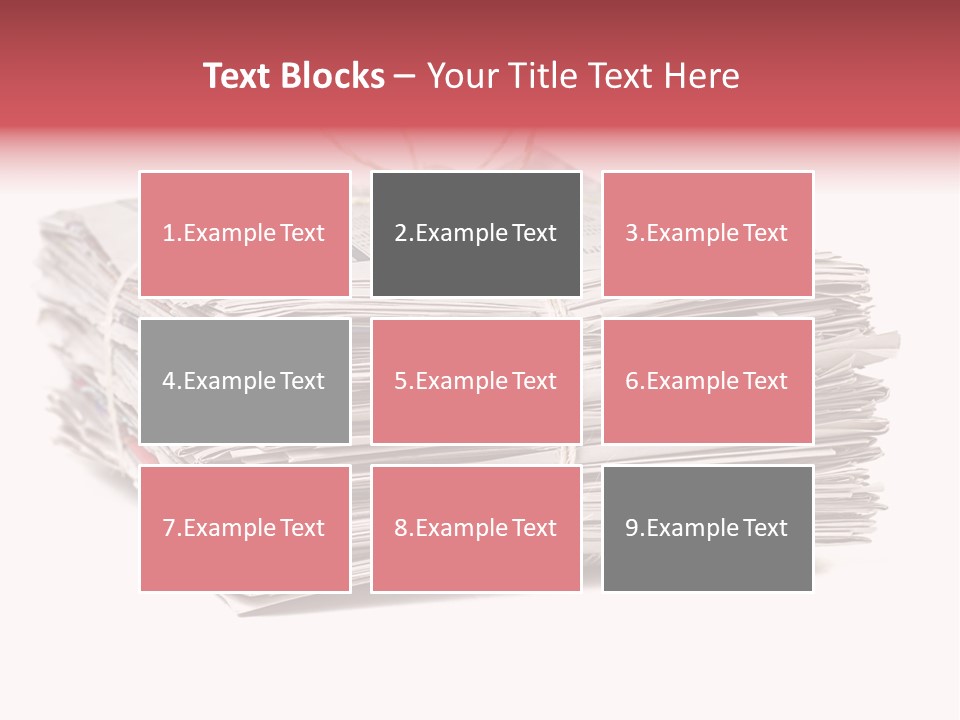 Pile Closeup Pile Of Newspapers PowerPoint Template