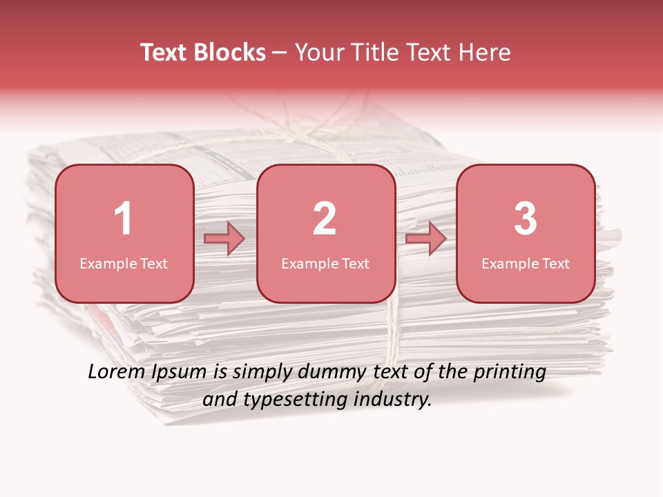 Pile Closeup Pile Of Newspapers PowerPoint Template