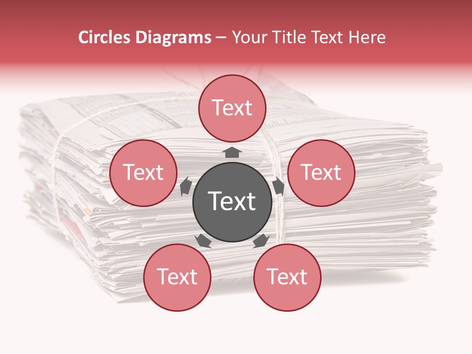 Pile Closeup Pile Of Newspapers PowerPoint Template