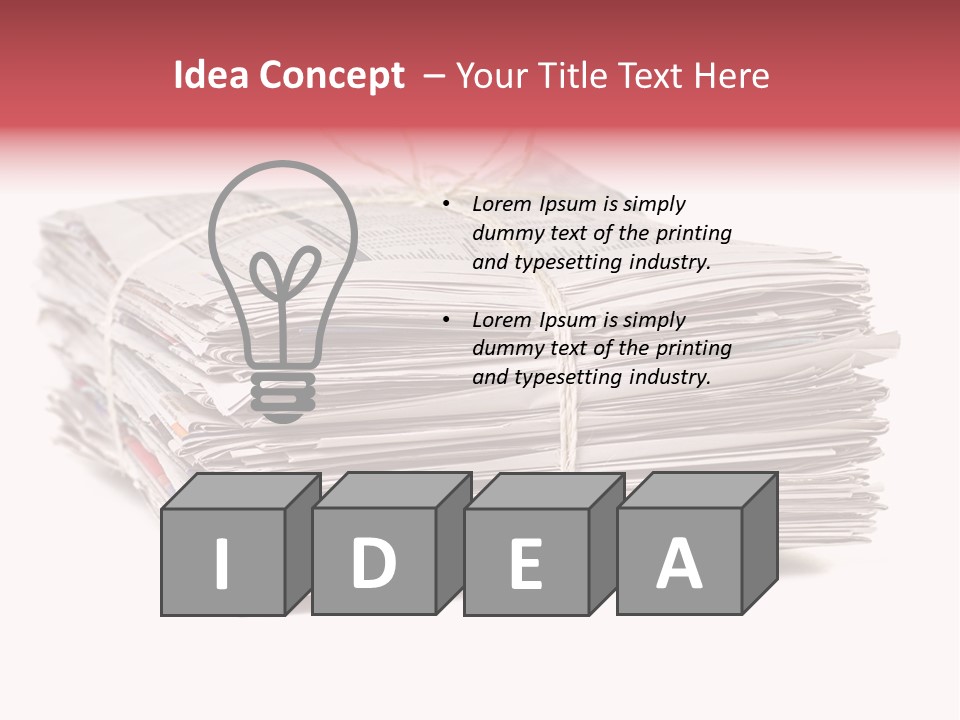Pile Closeup Pile Of Newspapers PowerPoint Template