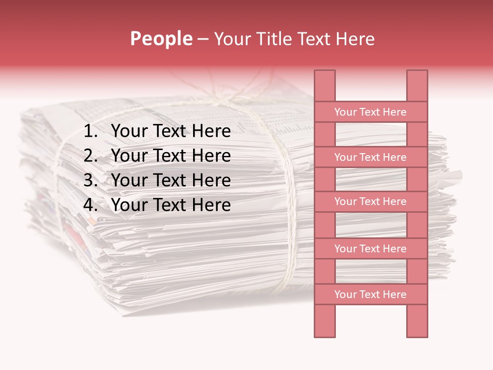 Pile Closeup Pile Of Newspapers PowerPoint Template