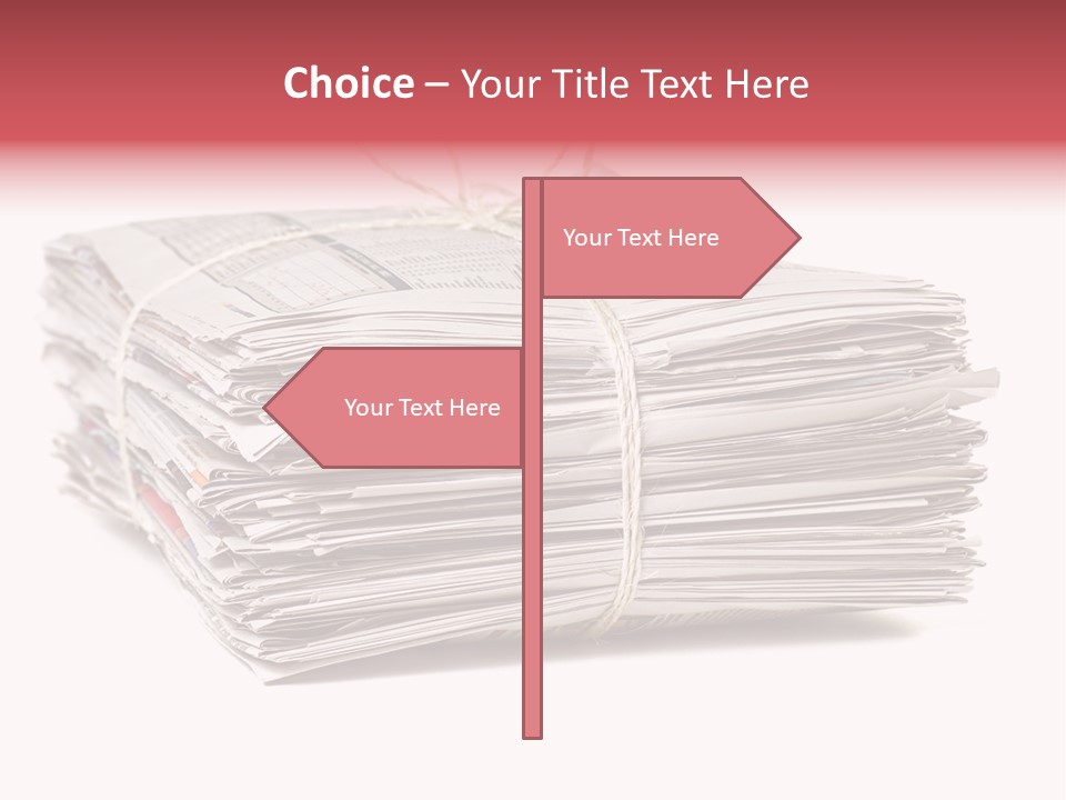 Pile Closeup Pile Of Newspapers PowerPoint Template