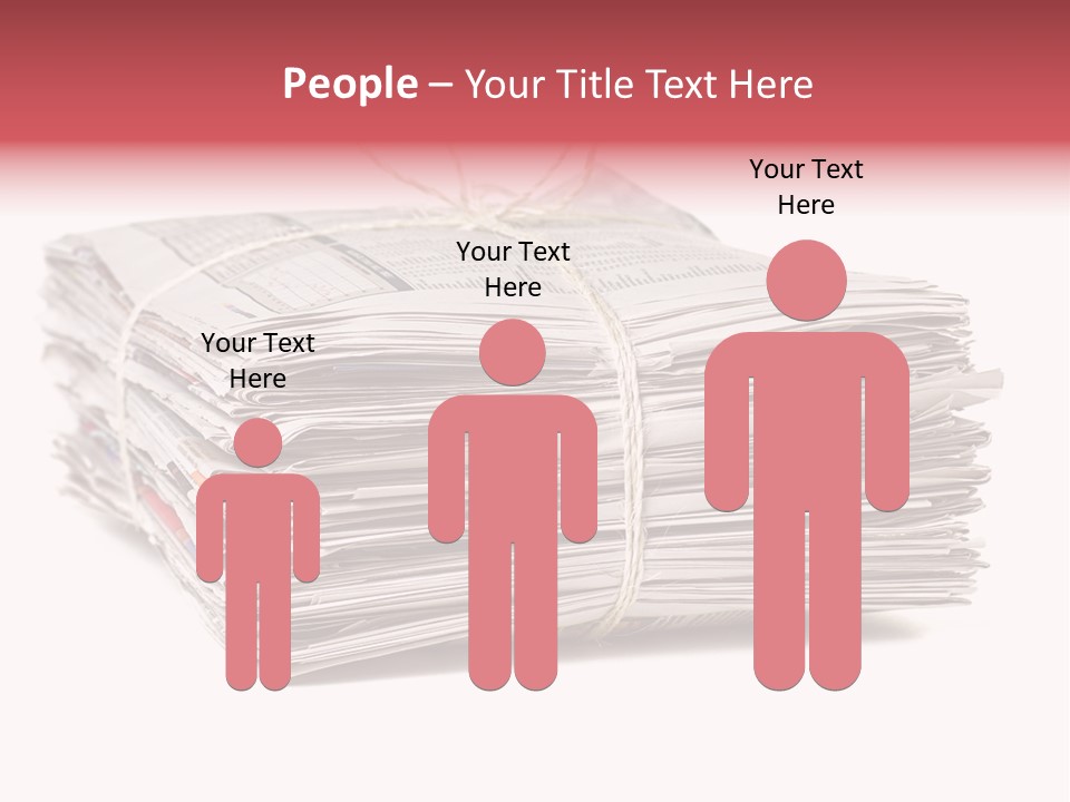 Pile Closeup Pile Of Newspapers PowerPoint Template