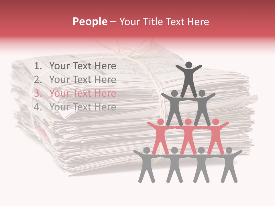 Pile Closeup Pile Of Newspapers PowerPoint Template