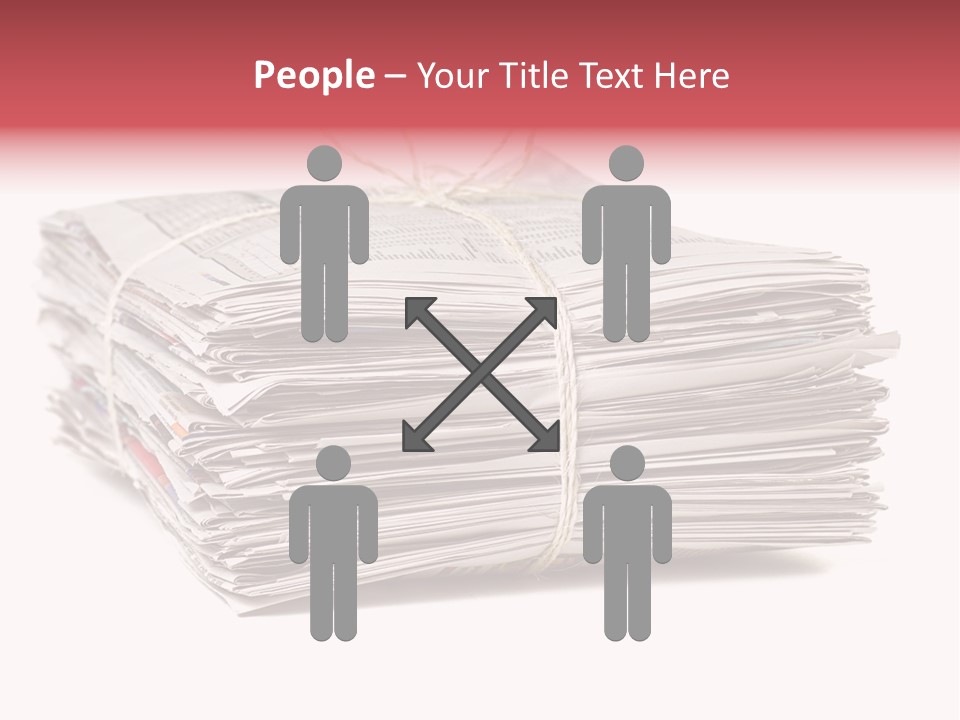 Pile Closeup Pile Of Newspapers PowerPoint Template