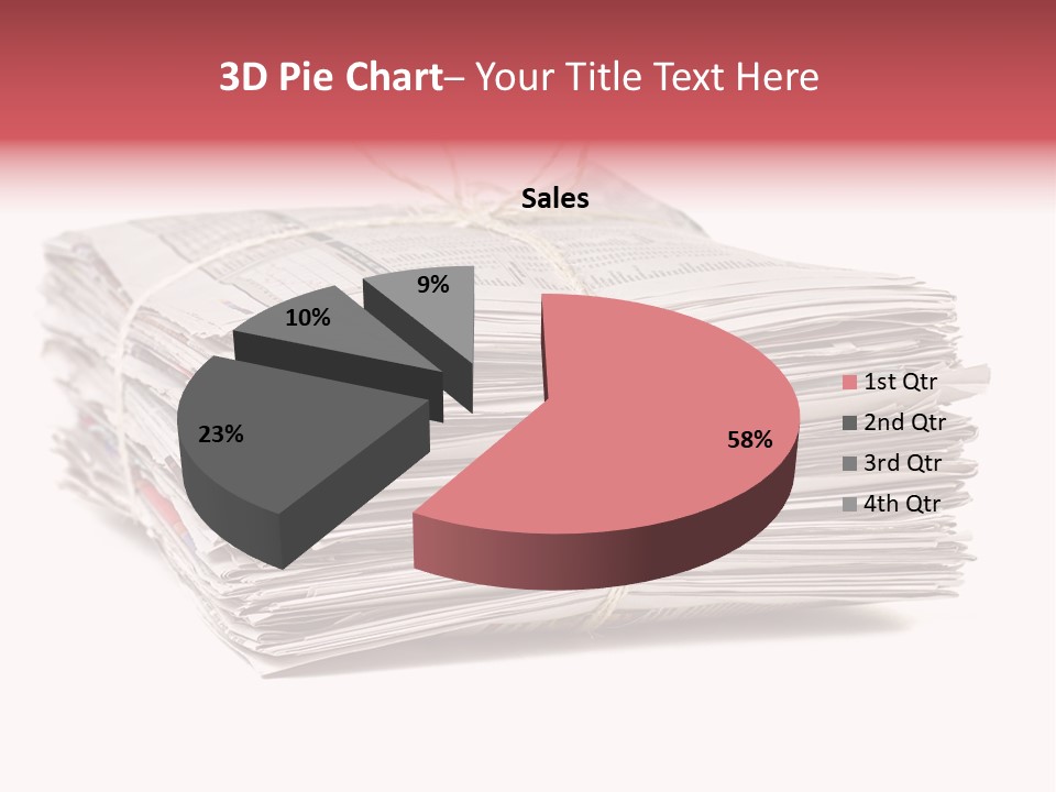 Pile Closeup Pile Of Newspapers PowerPoint Template