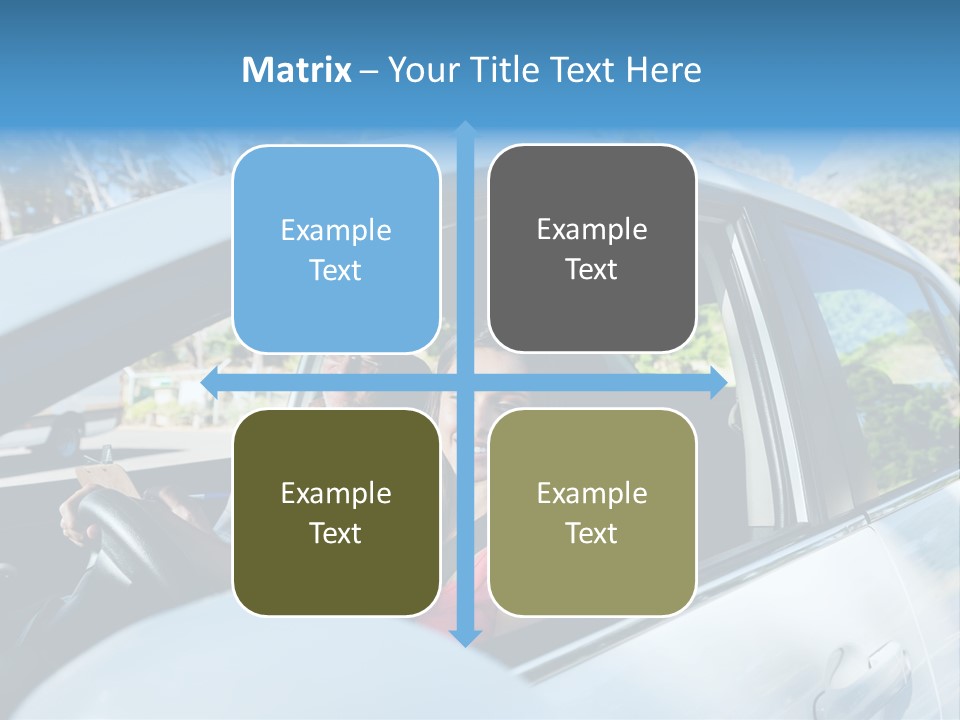 Automobile Student Transport PowerPoint Template
