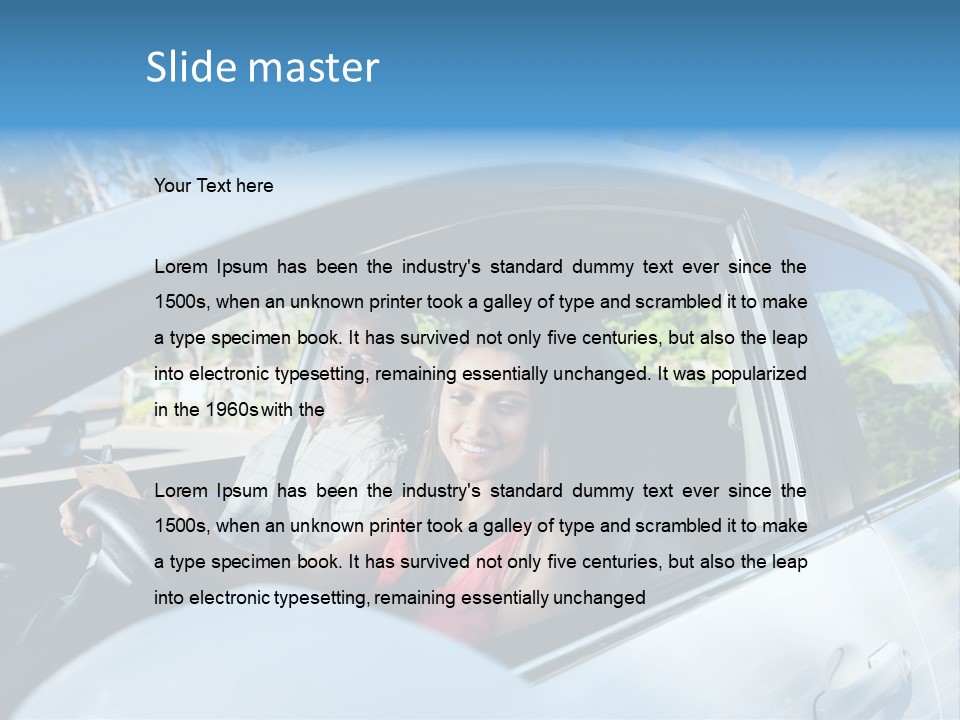 Automobile Student Transport PowerPoint Template