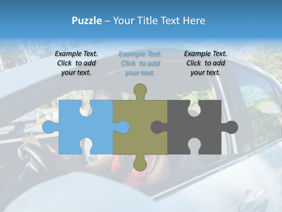 Automobile Student Transport PowerPoint Template