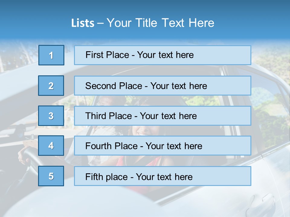 Automobile Student Transport PowerPoint Template