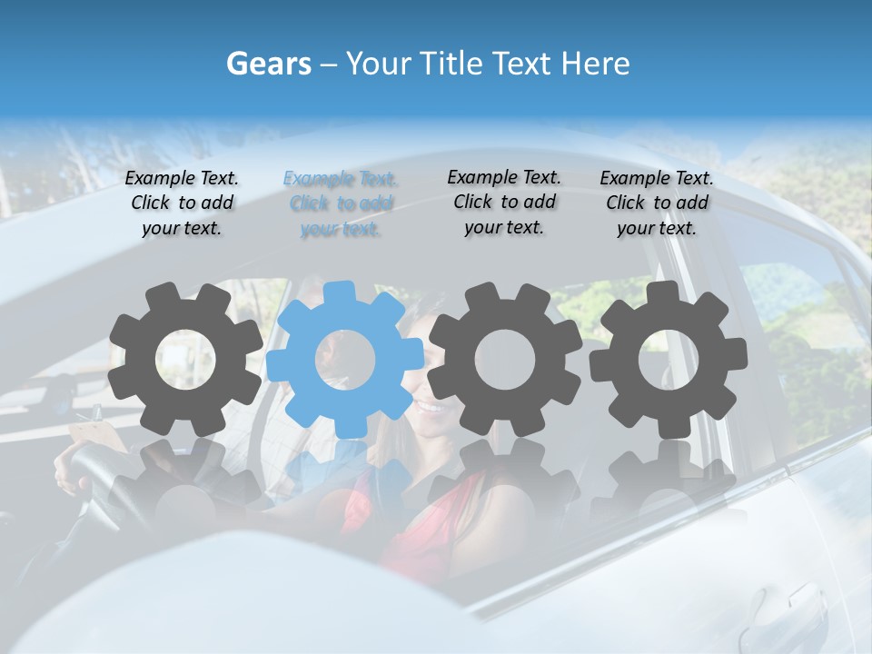 Automobile Student Transport PowerPoint Template