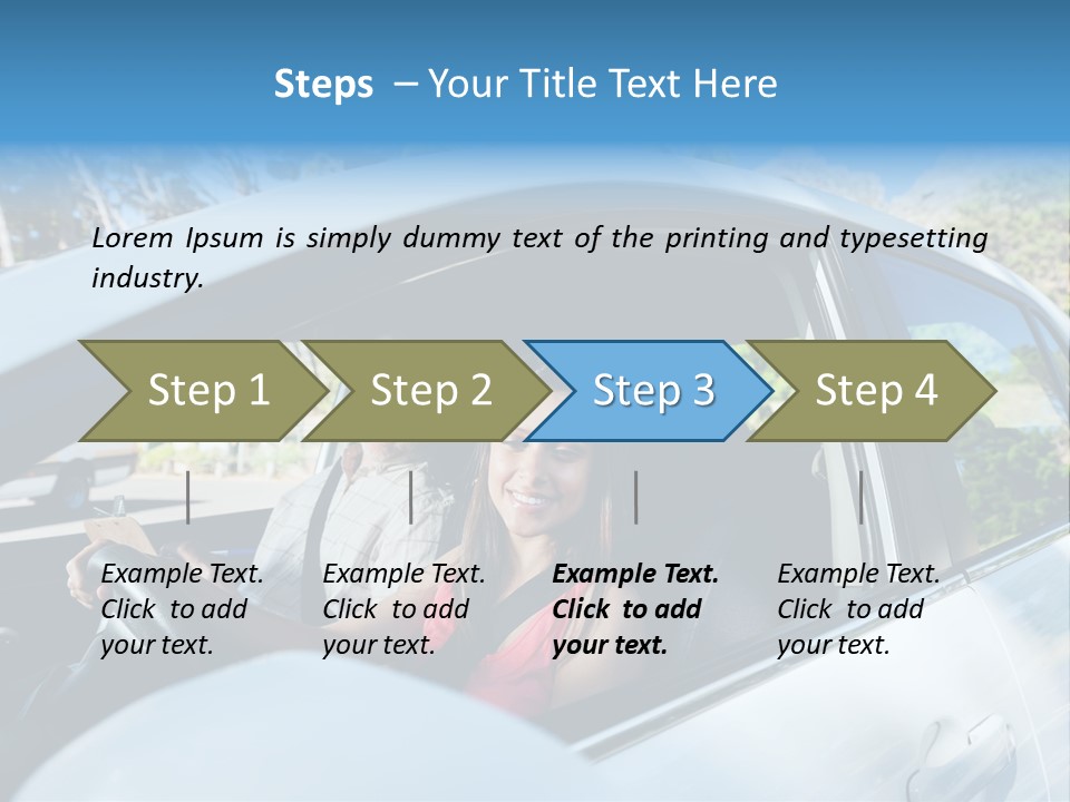 Automobile Student Transport PowerPoint Template