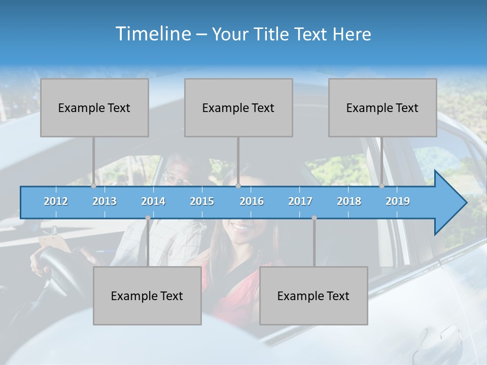 Automobile Student Transport PowerPoint Template