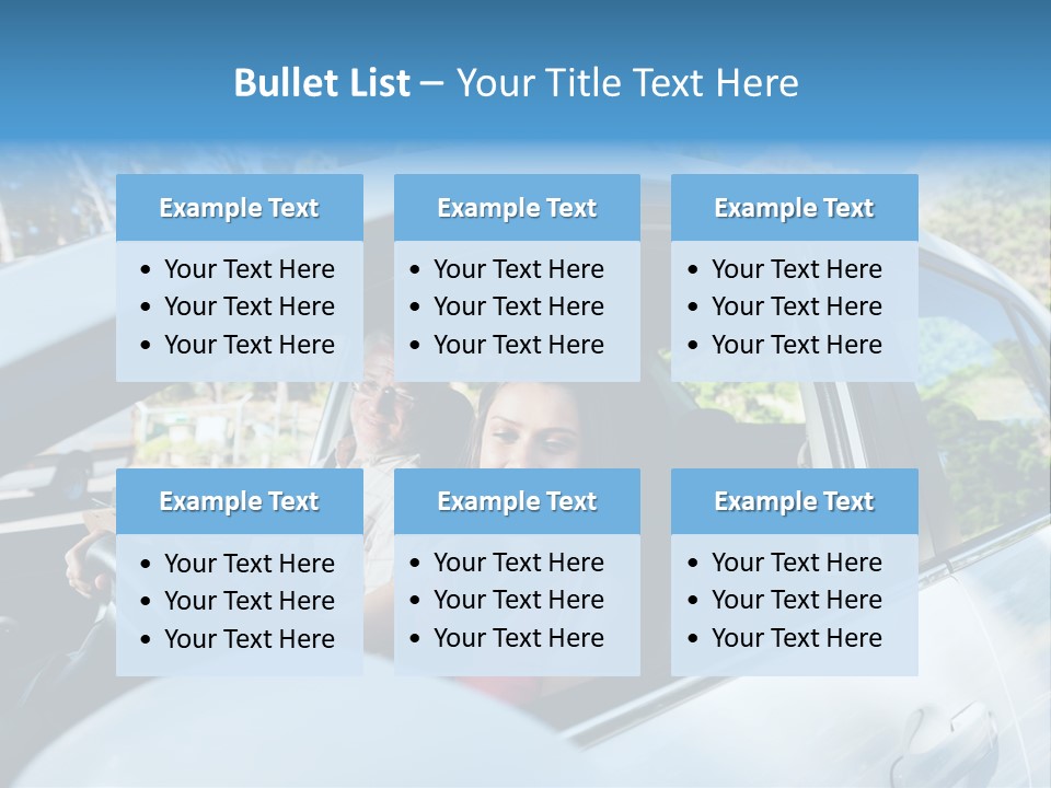 Automobile Student Transport PowerPoint Template