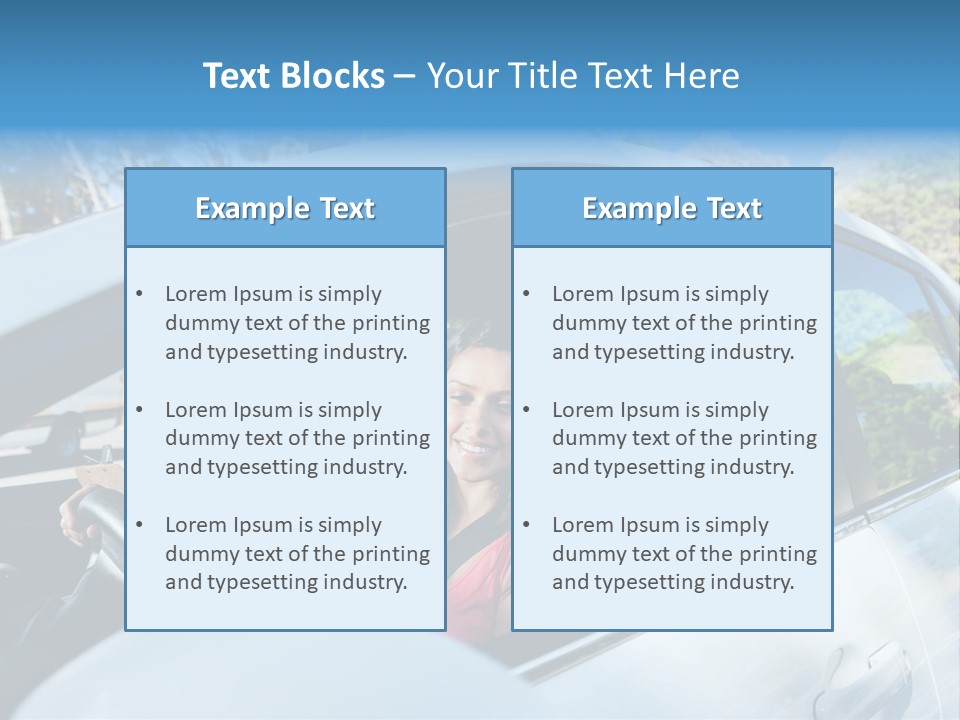 Automobile Student Transport PowerPoint Template