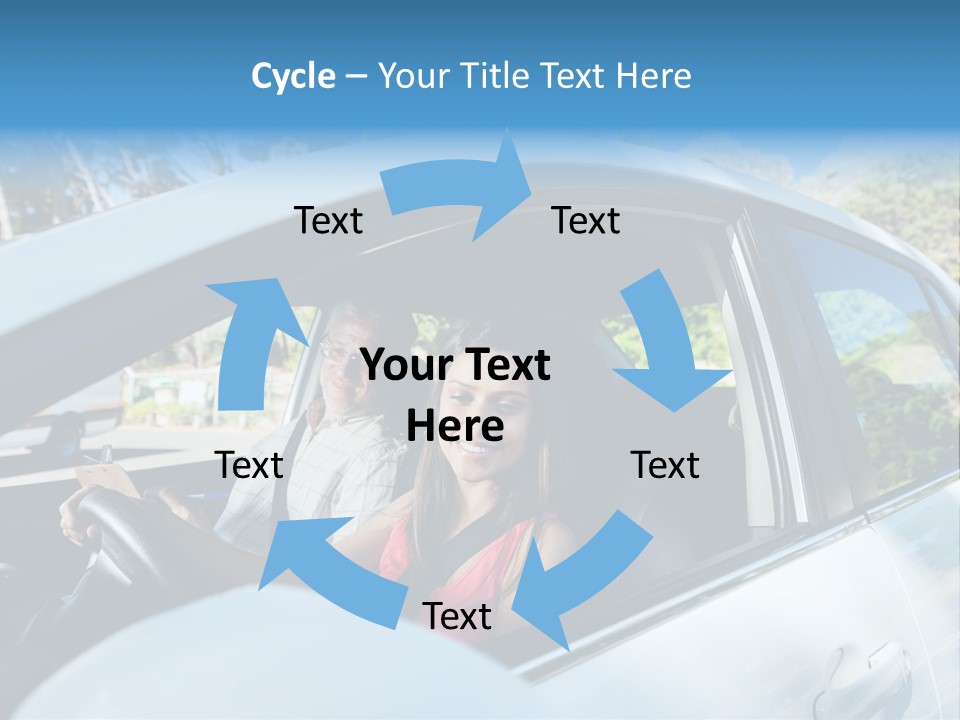 Automobile Student Transport PowerPoint Template
