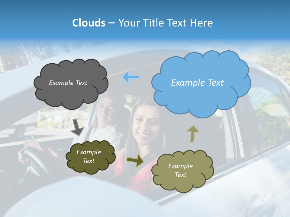 Automobile Student Transport PowerPoint Template
